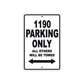 1190 parking only all others will be towed parking sign