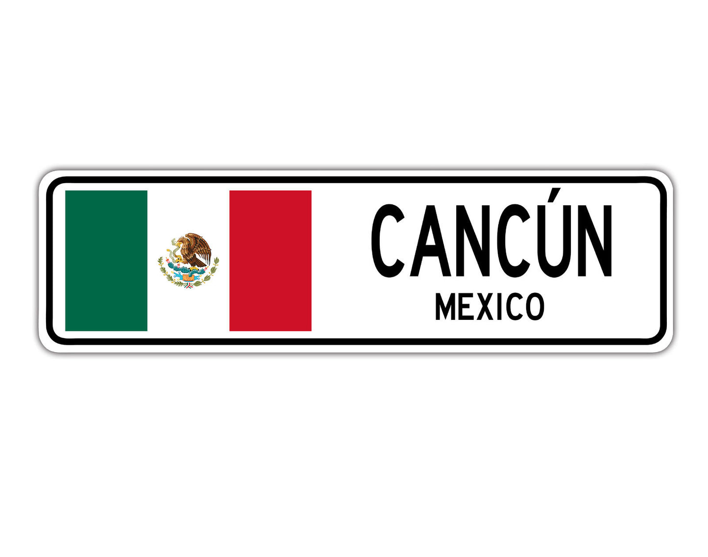 Cancun Mexico Country City Flag Aluminum Metal Sign