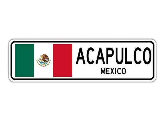 Acapulco Mexico Country City Flag Aluminum Metal Sign
