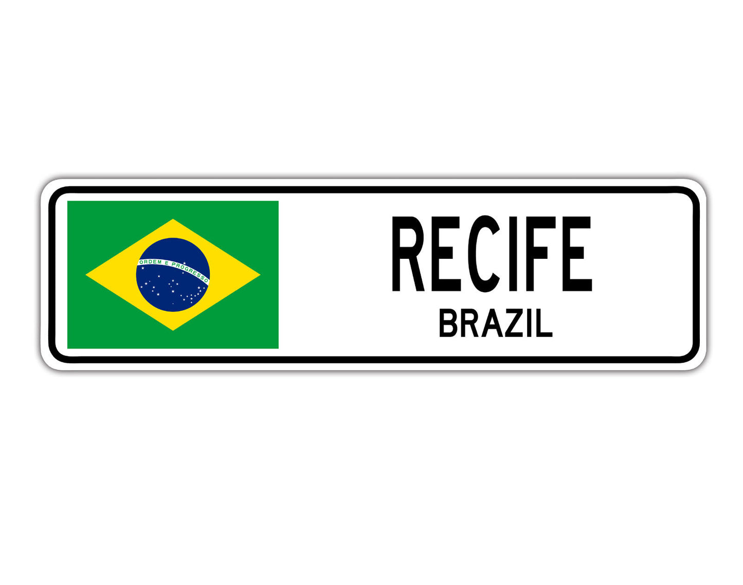 Recife Brazil Country City Flag Aluminum Metal Sign