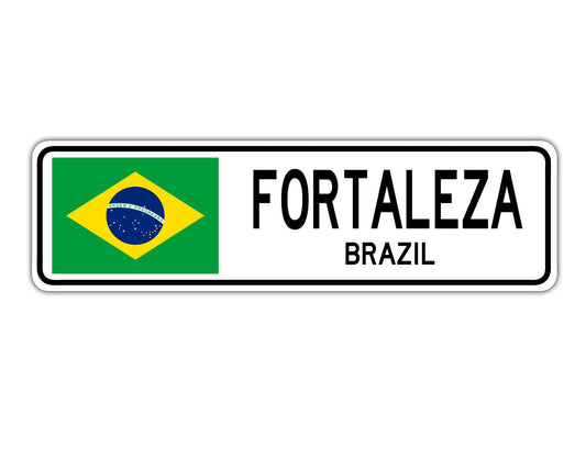 Fortaleza Brazil Country City Flag Aluminum Metal Sign