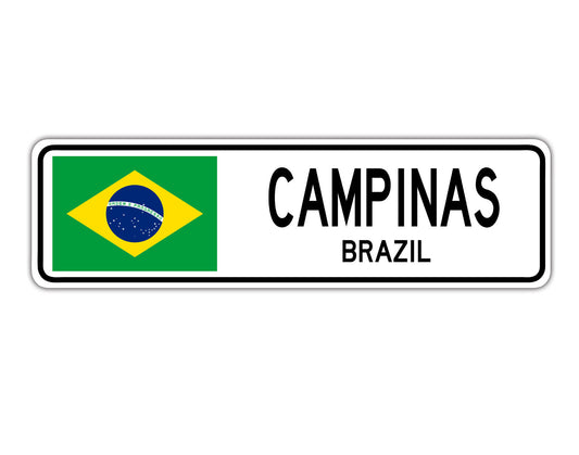 Campinas Brazil Country City Flag Aluminum Metal Sign