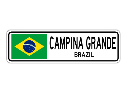 Campina Grande Brazil Country City Flag Aluminum Metal Sign