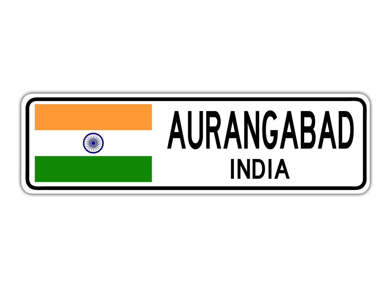 Aurangabad India Country City Flag Aluminum Metal Sign