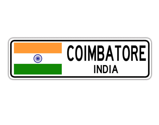 Coimbatore India Country City Flag Aluminum Metal Sign