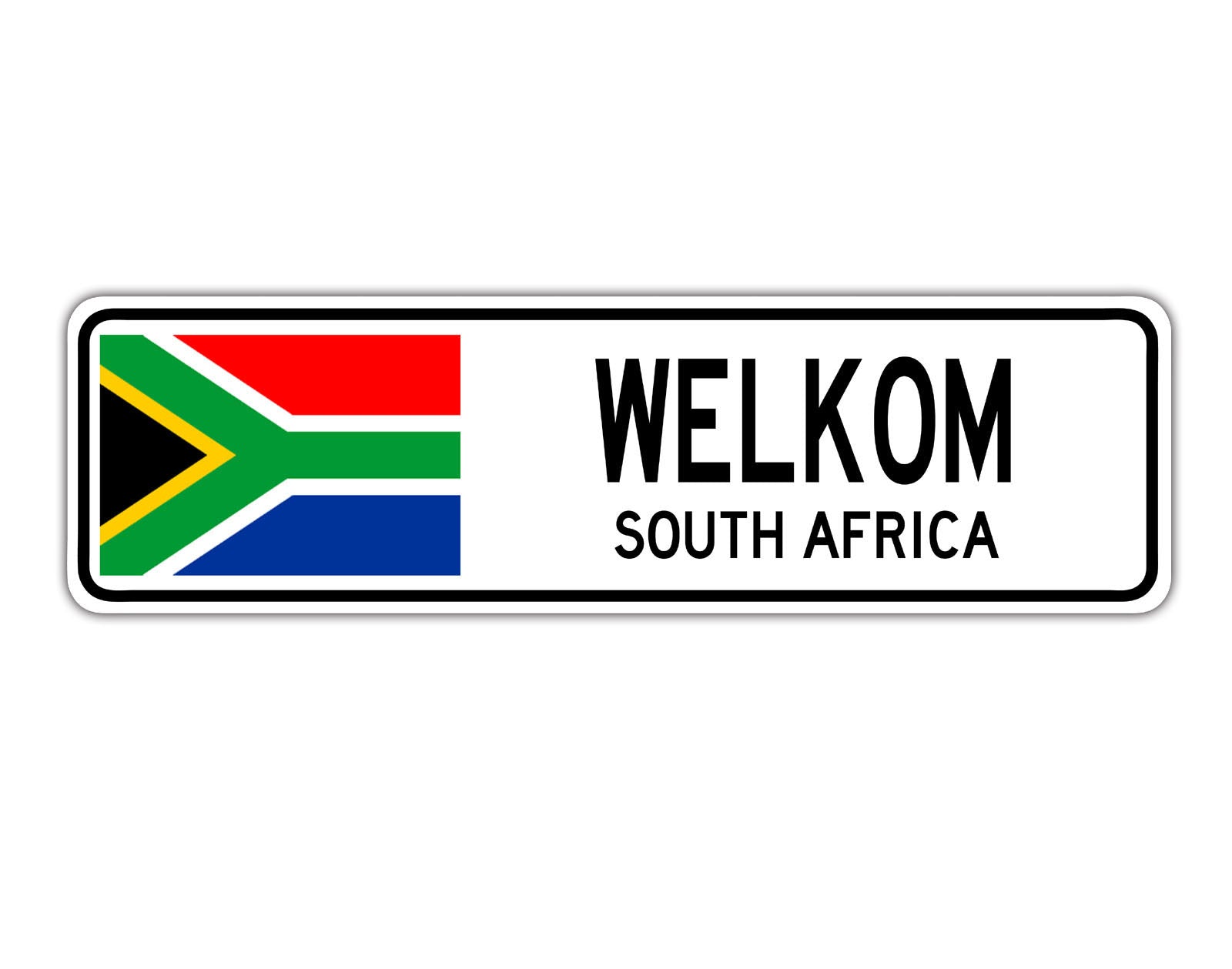 Welkom South Africa Country City Flag Aluminum Metal Sign