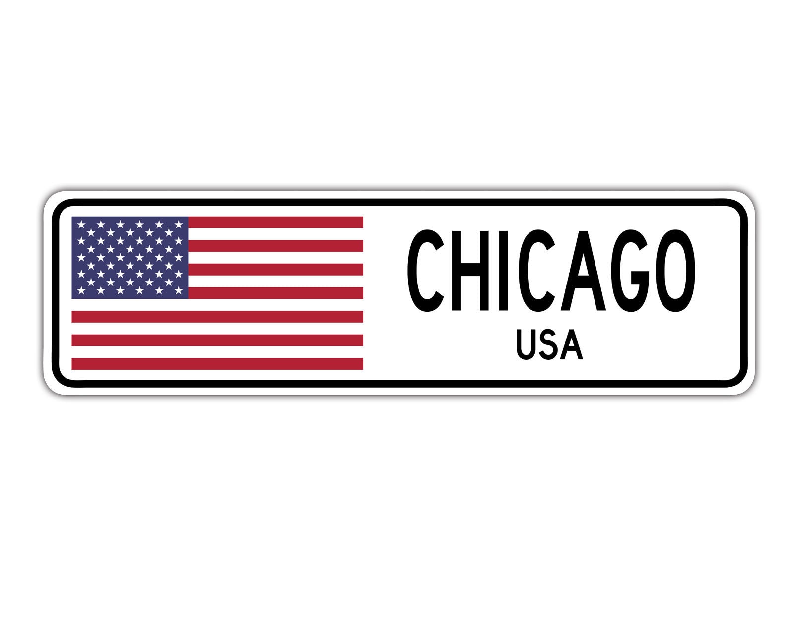 Chicago USA Country City Flag Aluminum Metal Sign