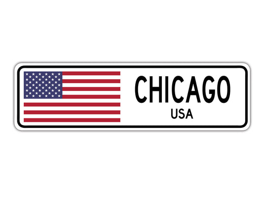 Chicago USA Country City Flag Aluminum Metal Sign