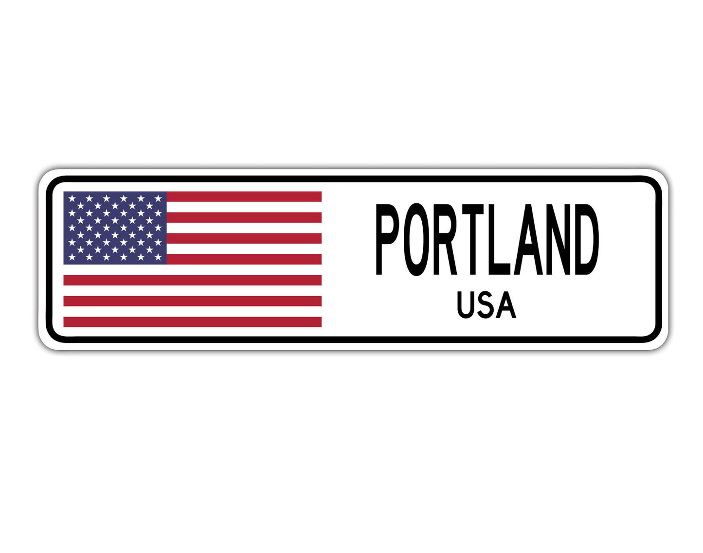 Portland USA Country City Flag Aluminum Metal Sign