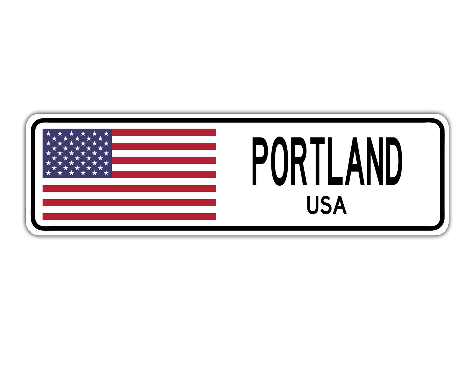 Portland USA Country City Flag Aluminum Metal Sign