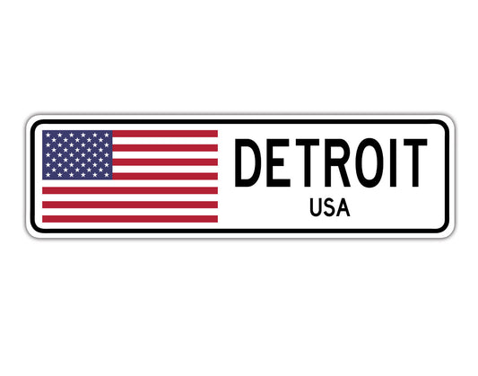 Detroit USA Country City Flag Aluminum Metal Sign