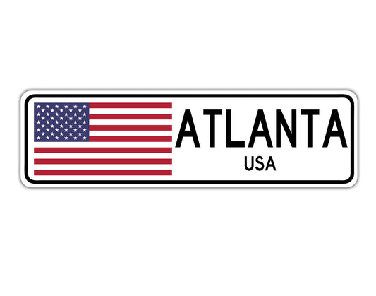 Atlanta USA Country City Flag Aluminum Metal Sign