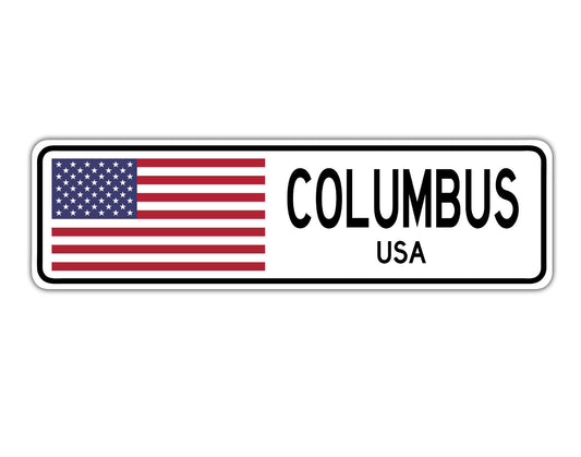 Columbus USA Country City Flag Aluminum Metal Sign