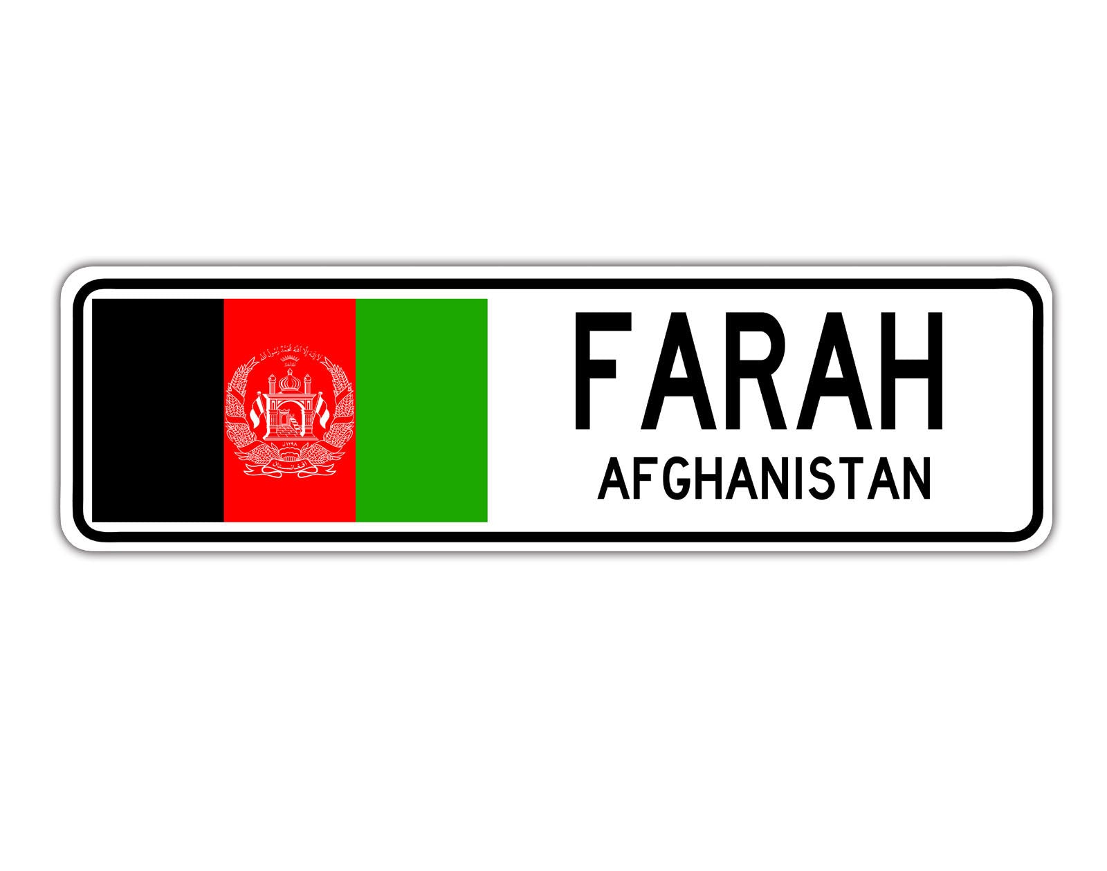Farah Afghanistan Country City Flag Aluminum Metal Sign