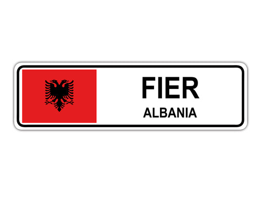 Fier Albania Country City Flag Aluminum Metal Sign