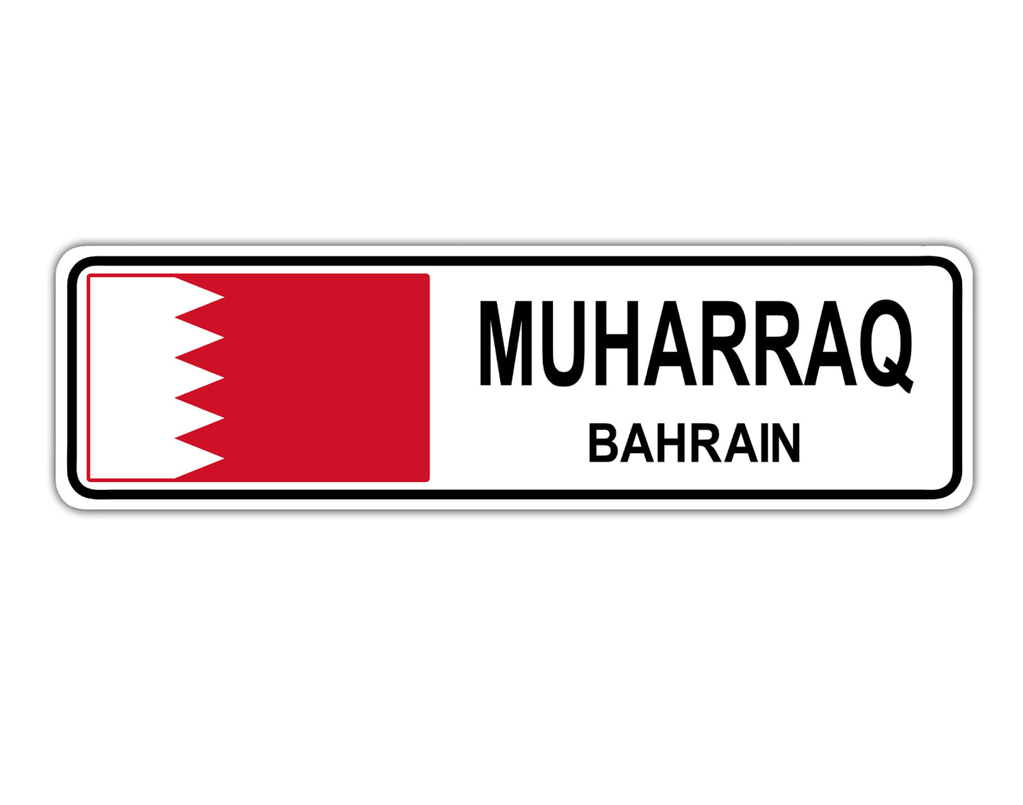 Muharraq Bahrain Country City Flag Aluminum Metal Sign