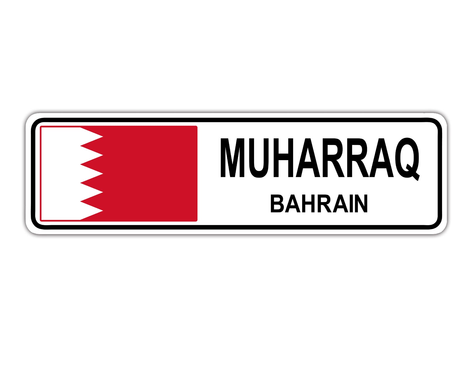 Muharraq Bahrain Country City Flag Aluminum Metal Sign