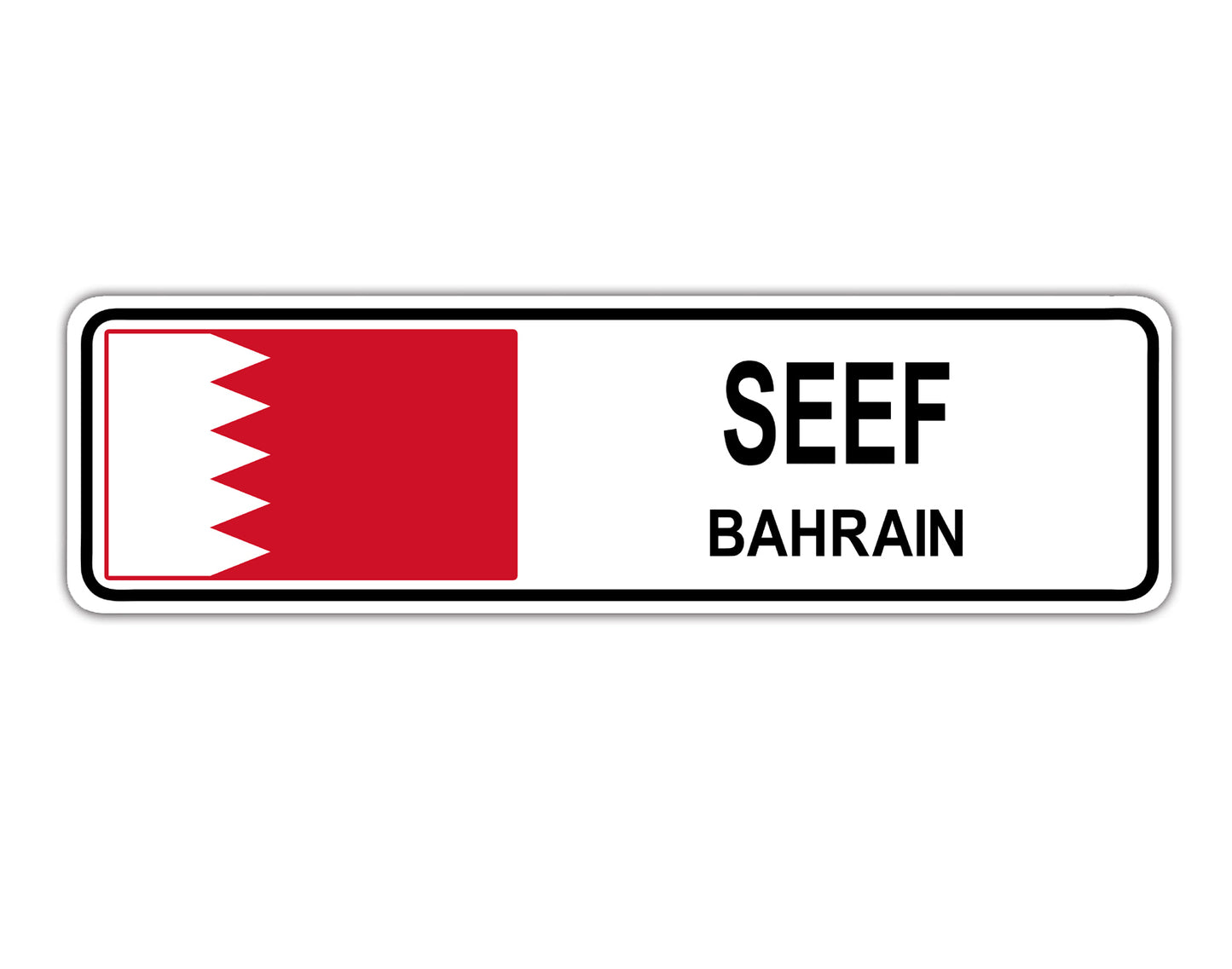 Seef Bahrain Country City Flag Aluminum Metal Sign