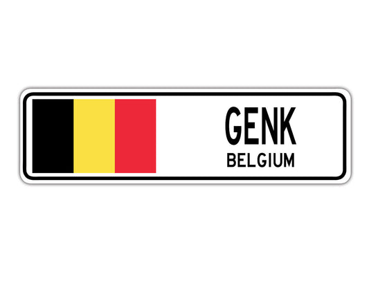 Genk Belgium Country City Flag Aluminum Metal Sign