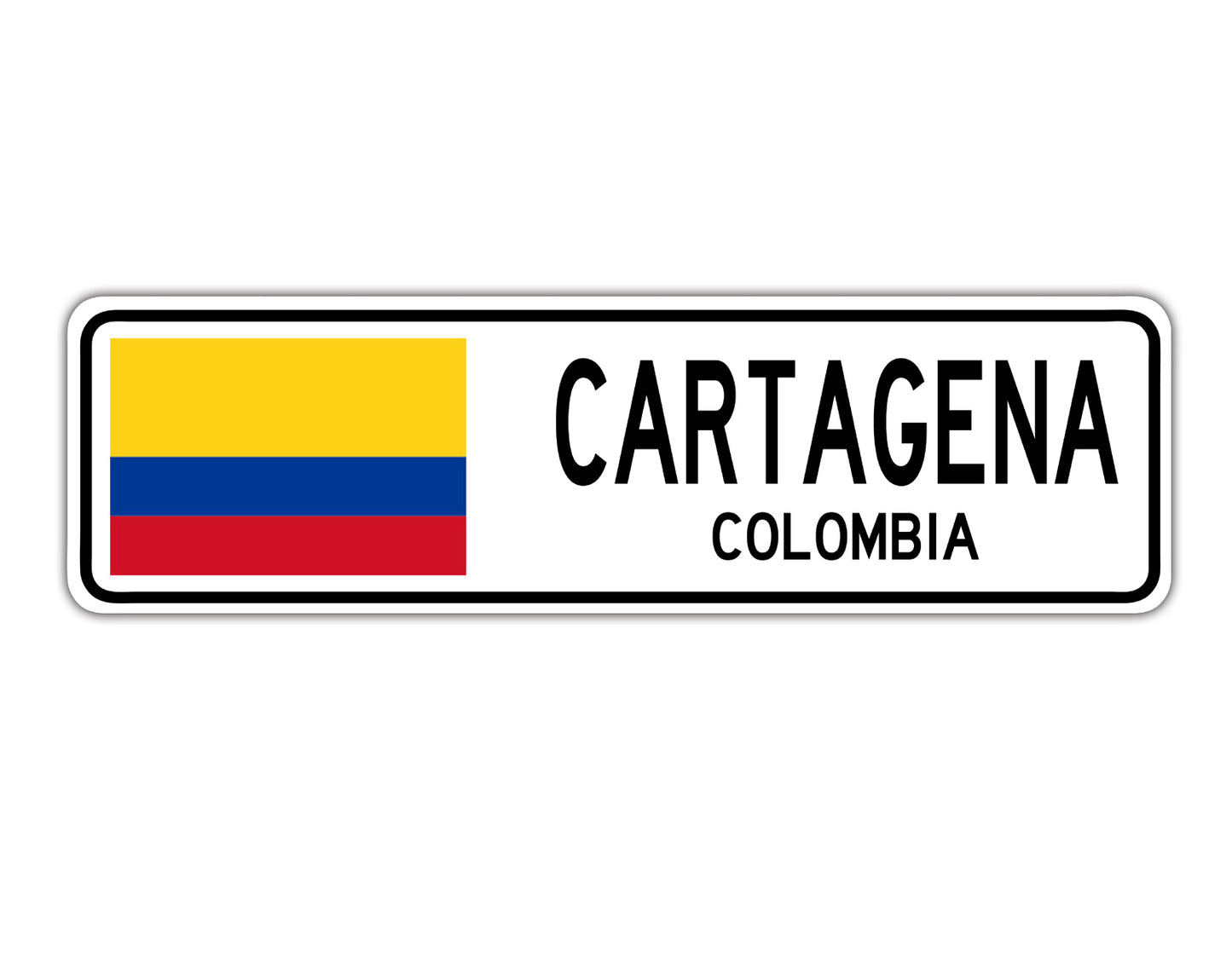 Cartagena Colombia Country City Flag Aluminum Metal Sign