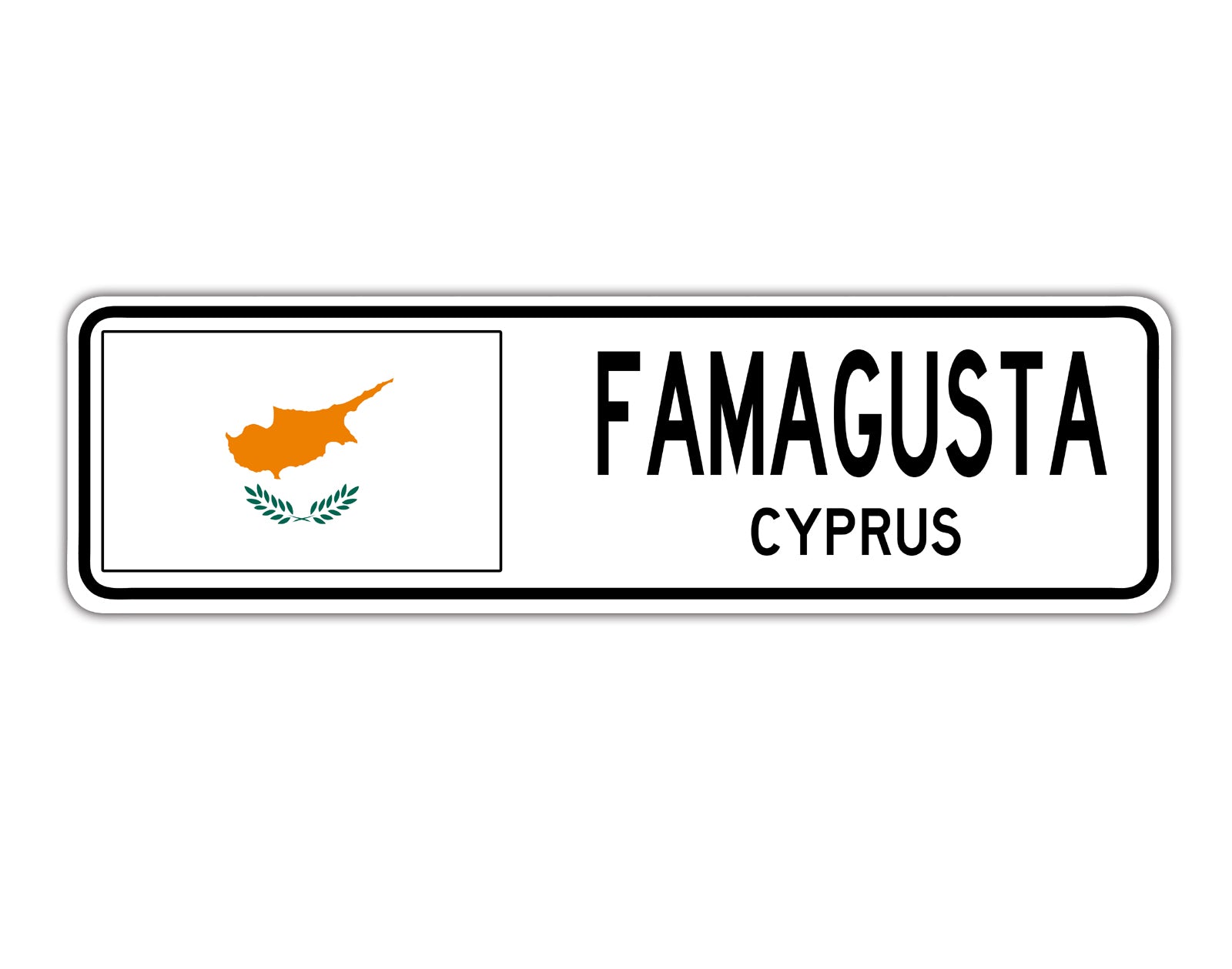 Famagusta Cyprus Country City Flag Aluminum Metal Sign