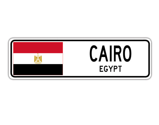 Cairo Egypt Country City Flag Aluminum Metal Sign