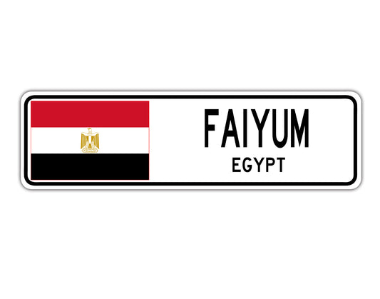 Faiyum Egypt Country City Flag Aluminum Metal Sign