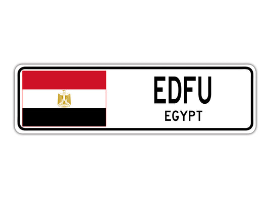 Edfu Egypt Country City Flag Aluminum Metal Sign