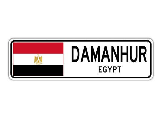 Damanhur Egypt Country City Flag Aluminum Metal Sign