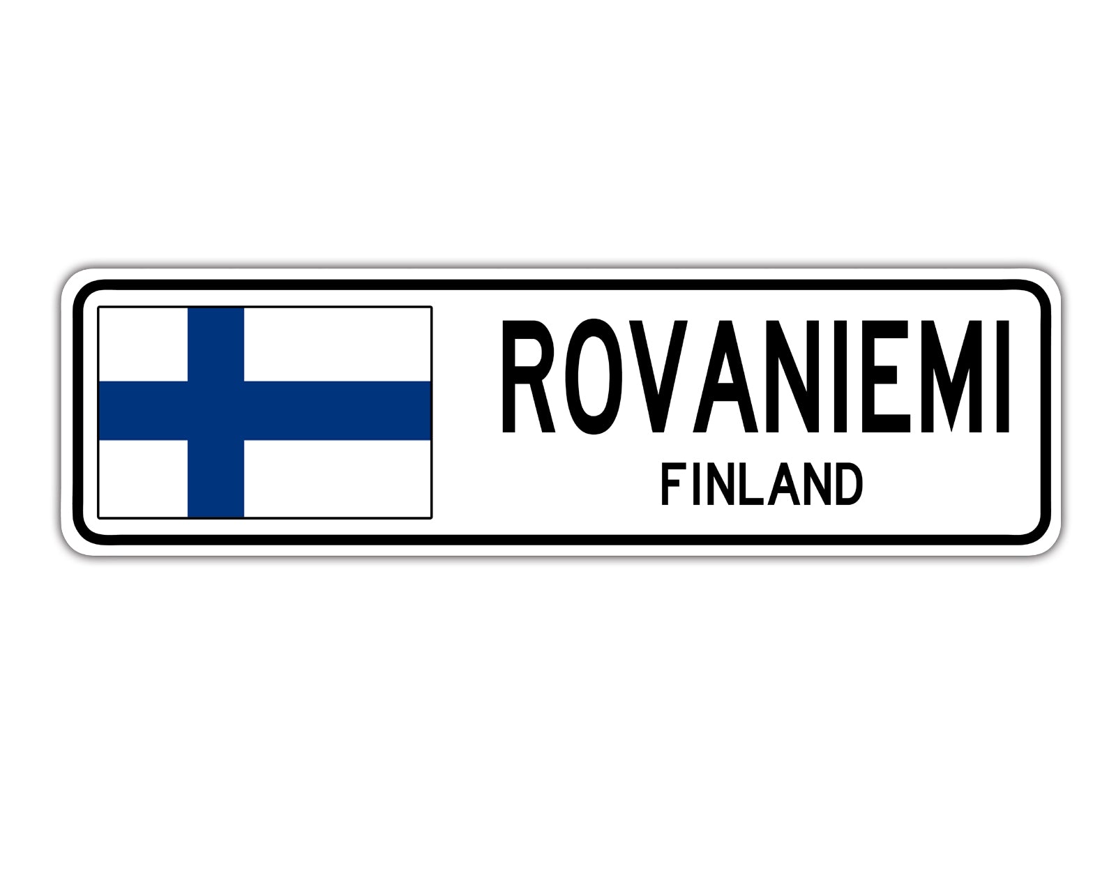 Rovaniemi Finland Country City Flag Aluminum Sign – Sign Fever