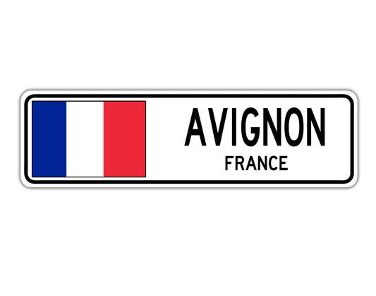 Avignon France Country City Flag Aluminum Metal Sign