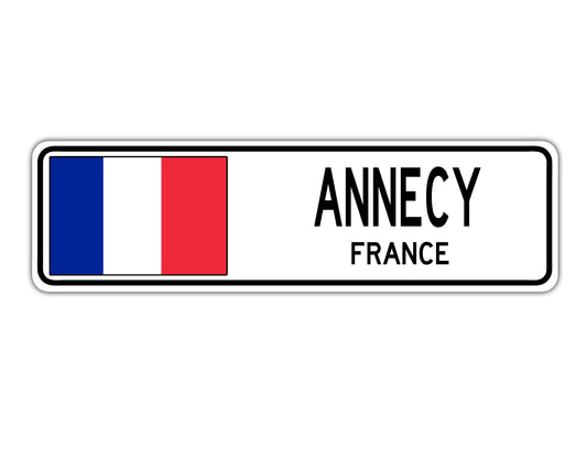 Annecy France Country City Flag Aluminum Metal Sign