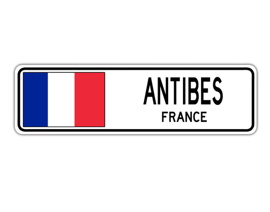 Antibes France Country City Flag Aluminum Metal Sign