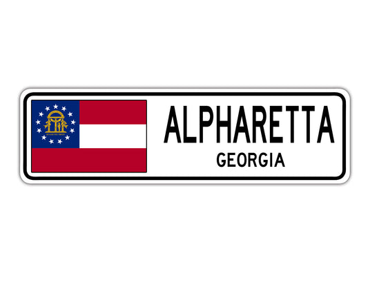 Alpharetta Georgia Country City Flag Aluminum Metal Sign