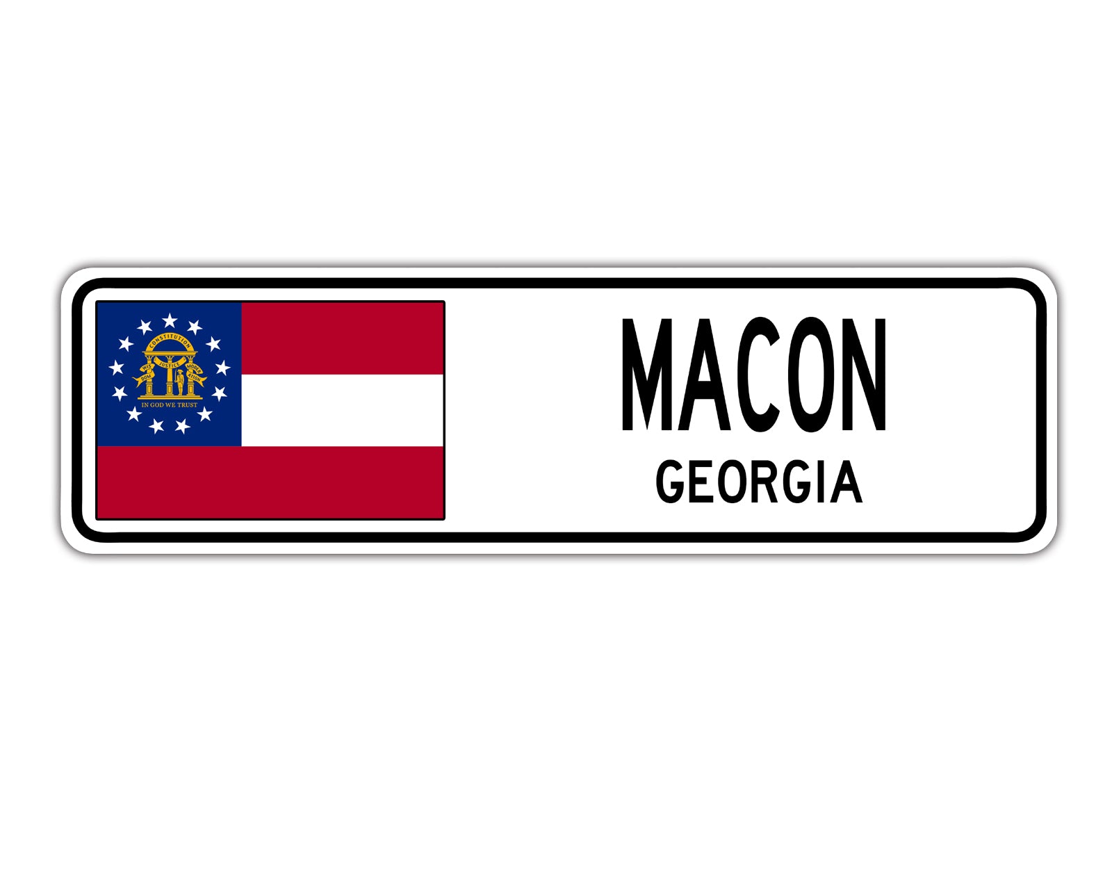 Macon Georgia Country City Flag Aluminum Metal Sign
