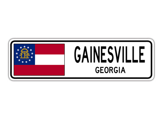 Gainesville Georgia Country City Flag Aluminum Metal Sign