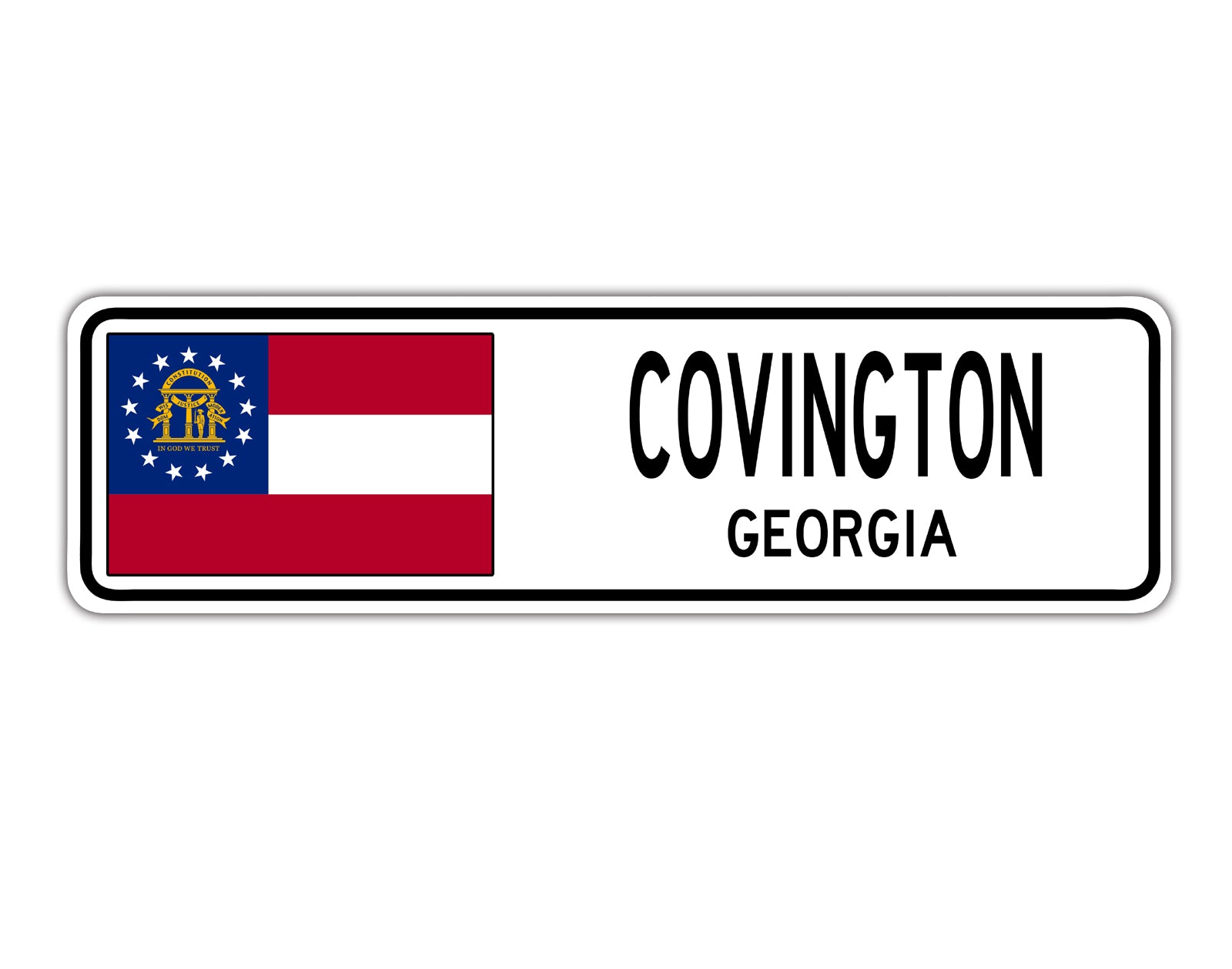 Covington Georgia Country City Flag Aluminum Metal Sign