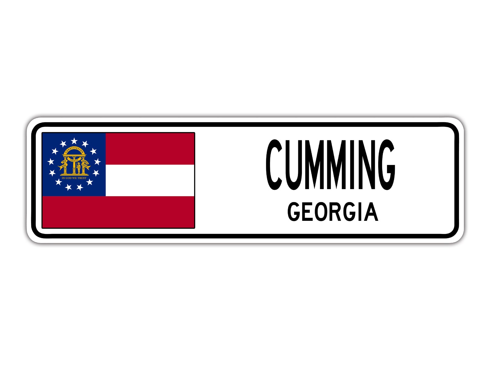 Cumming Georgia Country City Flag Aluminum Metal Sign