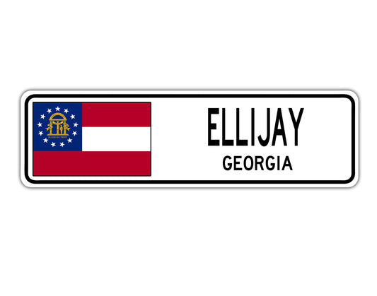 Ellijay Georgia Country City Flag Aluminum Metal Sign
