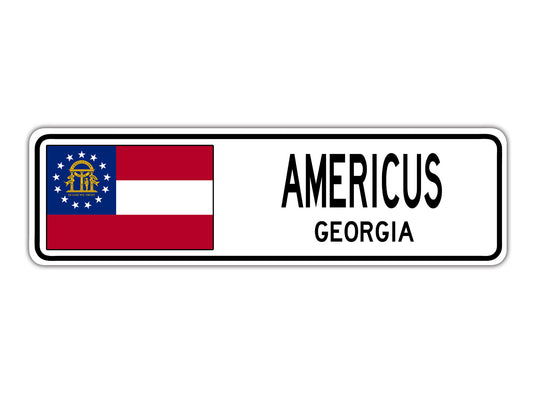 Americus Georgia Country City Flag Aluminum Metal Sign
