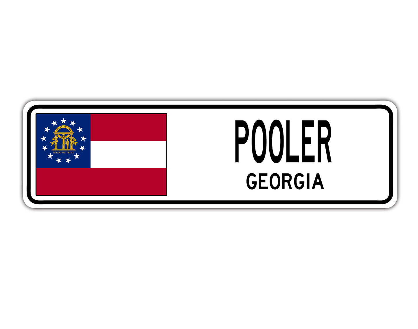 Pooler Georgia Country City Flag Aluminum Metal Sign
