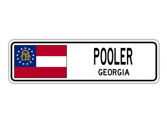 Pooler Georgia Country City Flag Aluminum Metal Sign
