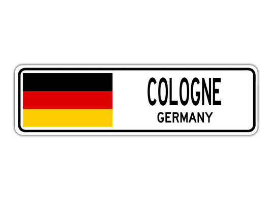 Cologne Germany Country City Flag Aluminum Metal Sign