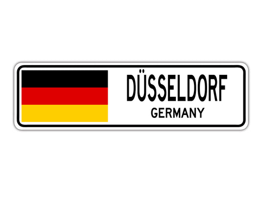 Dusseldorf Germany Country City Flag Aluminum Metal Sign