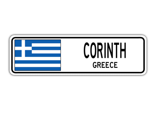 Corinth Greece Country City Flag Aluminum Metal Sign