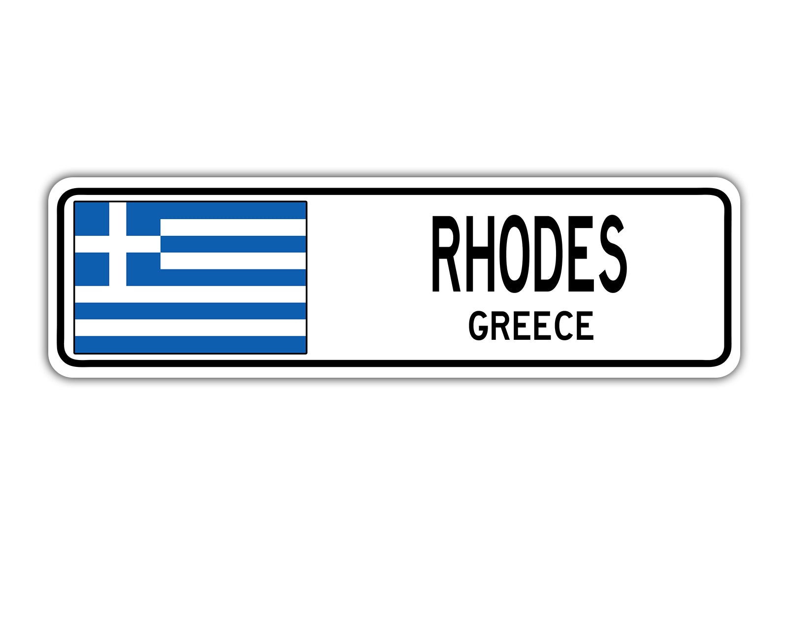 Rhodes Greece Country City Flag Aluminum Sign – Sign Fever