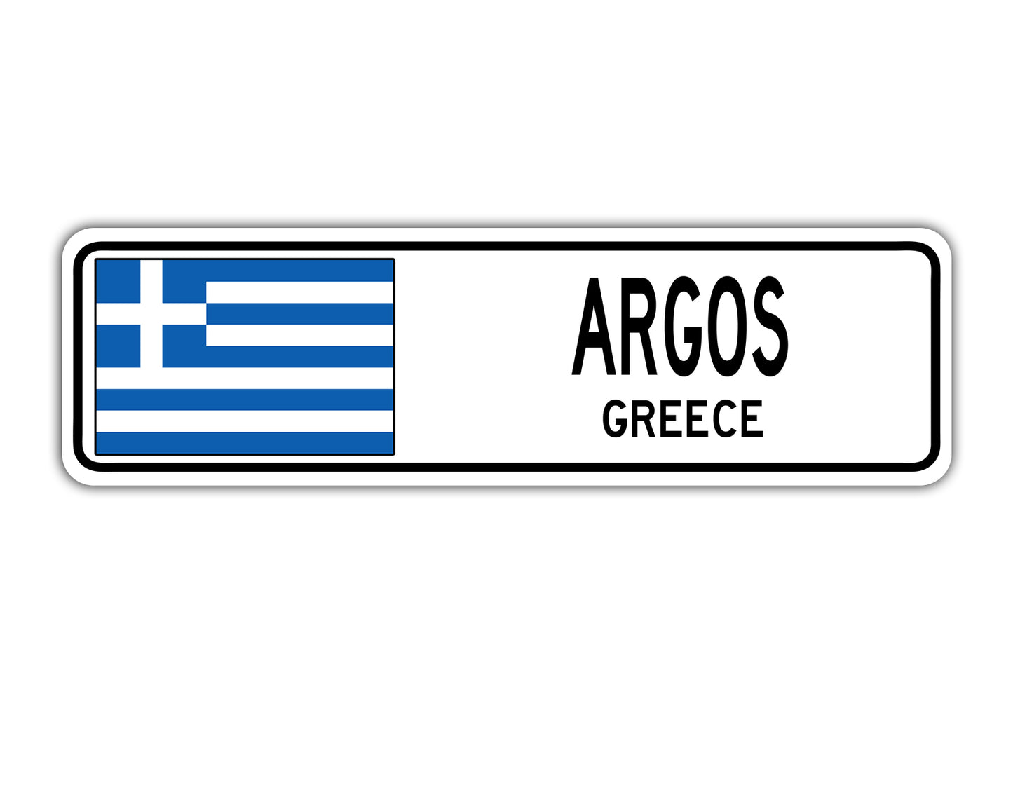 Argos Greece Country City Flag Aluminum Metal Sign