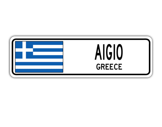 Aigio Greece Country City Flag Aluminum Metal Sign