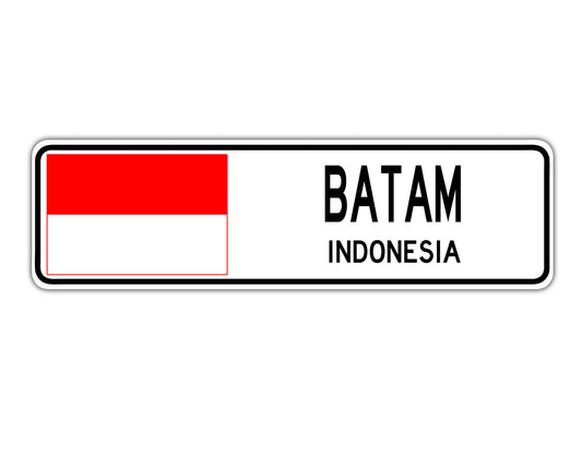 Batam Indonesia Country City Flag Aluminum Metal Sign