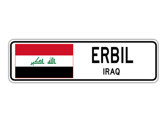 Erbil Iraq Country City Flag Aluminum Metal Sign